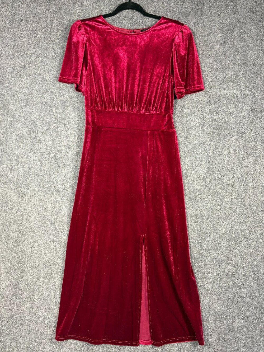 Sugarlips Night Bloom Romantic Velvet Midi Dress, Front Slit- D5753V - Size M